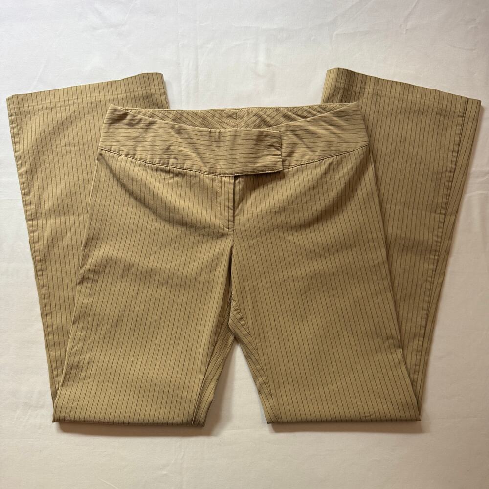 90s Heart Moon Star Low Rise Pinstripe Flare Pants Womens 8 VTG